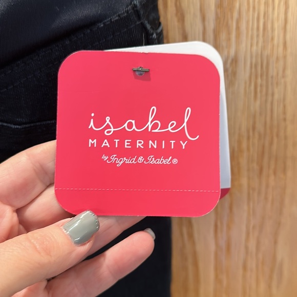 Isabel Maternity Black Over Belly Bermuda shorts with supportive crossov… - Picture 2 of 13